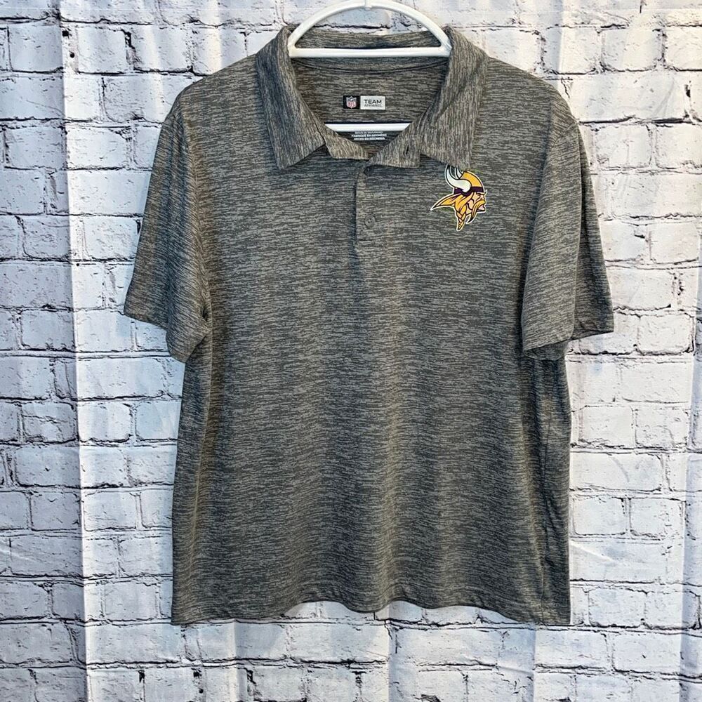 NFL Apparel Ladies Gray Polo Shirt MN Vikings Large‎